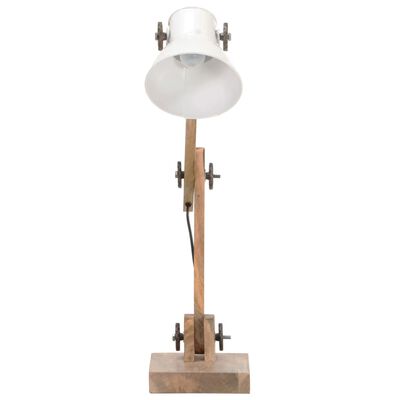 vidaXL Индустриална настолна лампа, бяла, кръгла, 58x18x90 см, E27