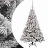vidaXL Изкуствена коледна елха с топки 120 см 150 LED светодиода