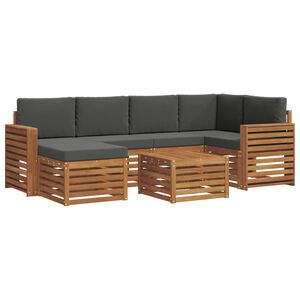 vidaXL Комплект секционен диван 7 pcs Натурален и Антрацит