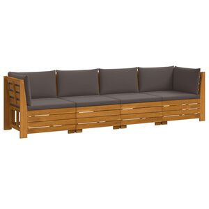 vidaXL Комплект дивани за открито 4 Брой Кафяво Солидно акациево дърво