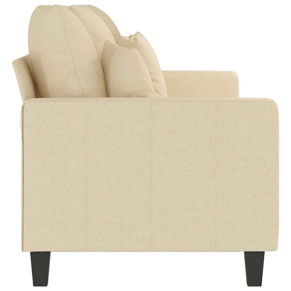 vidaXL 3-местен диван, кремав, 180 см, плат