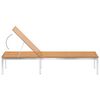 vidaXL Шезлонг, тиково дърво масив и неръждаема стомана