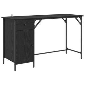 vidaXL Компютърно бюро Черния дъб Инженерна дървесина 131 x 48 x 75 см