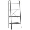 vidaXL Стояща етажерка стълба 4 рафта черно 56x35x140 см