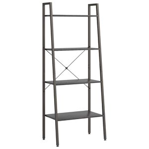 vidaXL Стояща етажерка стълба 4 рафта черно 56x35x140 см