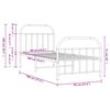 vidaXL Метална рамка за легло с горна и долна табла, бяла, 90x190 см