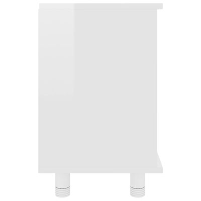 vidaXL Шкаф за баня, бял гланц, 60x32x53,5 см, ПДЧ