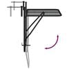 vidaXL Балконска маса, черна, 60x40 см, стомана