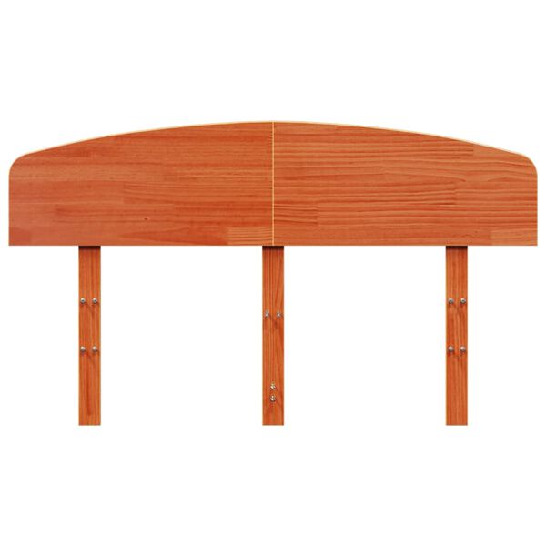 vidaXL Горна табла за легло, восъчнокафява, 135 см, масивно дърво бор