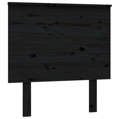 vidaXL Горна табла за легло, черна, 79x6x82,5 см, бор масив