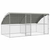vidaXL Клетка за пилета 2 бр. Сребристо 400 x 200 x 200 см