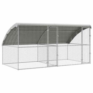 vidaXL Клетка за пилета 2 бр. Сребристо 400 x 200 x 200 см