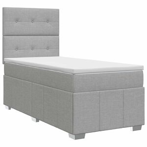 vidaXL Континентално легло с матрак Светлосиво 90 x 190 cm Текстил