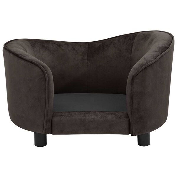 vidaXL Диван за кучета, кафяв, 69x49x40 см, плюш