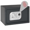 vidaXL Цифров сейф с пръстов отпечатък, тъмносив, 31x20x20 см