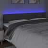 vidaXL LED горна табла за легло, тъмносива, 160x5x78/88 см, плат
