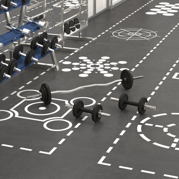 vidaXL Комплект щанги и дъмбели 30 кг чугун