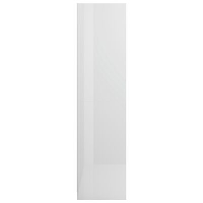 vidaXL Гардероб, бяло със силен гланц, 100x50x200 см, ПДЧ