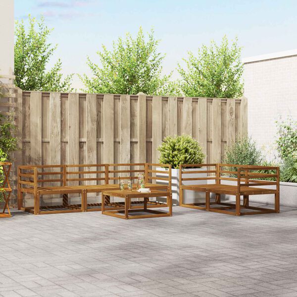 vidaXL Комплект дивани за открито 6 pcs Естествен