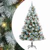 vidaXL С изкуствено коледно дърво Зелен и бял 240 cm