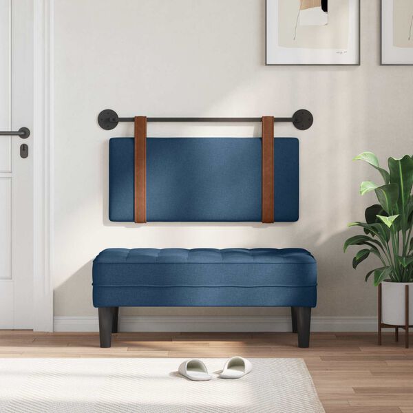 vidaXL Висяща табла Монтиране на стена Синьо 90 x 55 x 5 см Антично PU