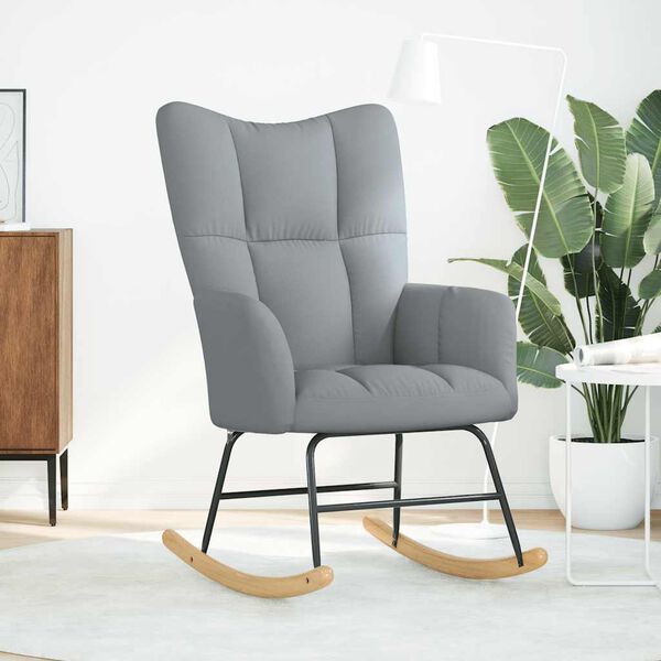 vidaXL Люлеещ стол, светлосив, текстил