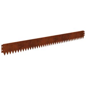 vidaXL Ограда за трева 50 бр. 103 x 10 см Стомана Ръждясало