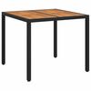 vidaXL Градинска маса Черно 90 x 90 x 75 cm полиратан