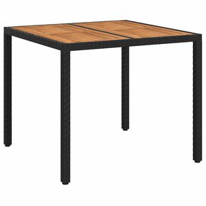 vidaXL Градинска маса Черно 90 x 90 x 75 cm полиратан