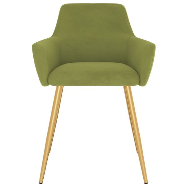 vidaXL Трапезни столове, 4 бр, светлозелени, кадифе