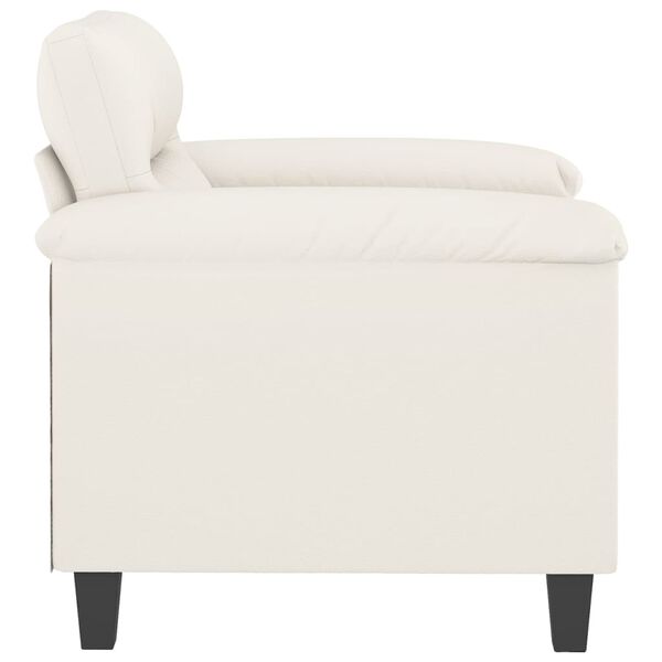 vidaXL Фотьойл, кремав, 60 см, изкуствена кожа