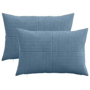 vidaXL Калъфка за възглавница 2 pcs ALMELO Синьо 30 x 50 cm кордурой