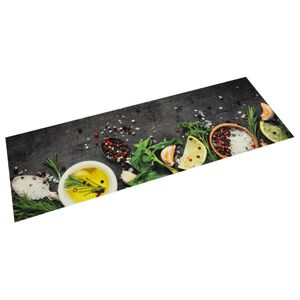 vidaXL Кухненско килимче, миещо, подправки, 45x150 см, кадифе