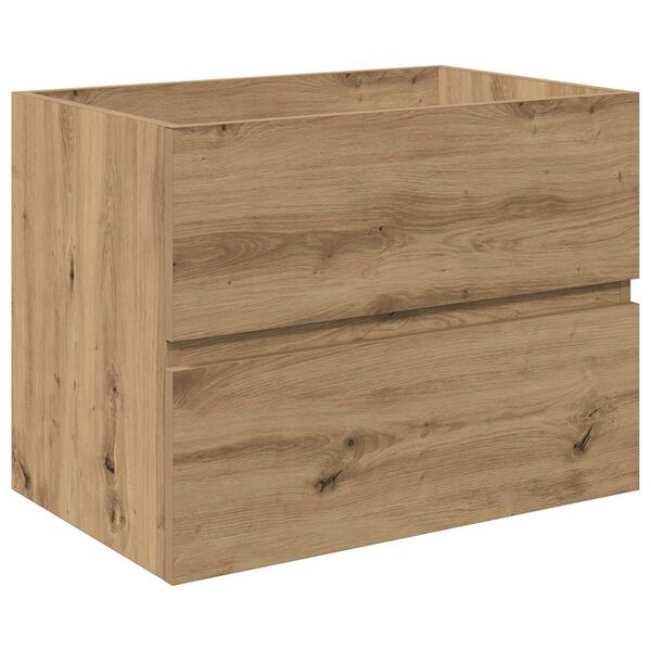 vidaXL Шкаф за мивка с вграден умивалник и смесител Дъб артизан