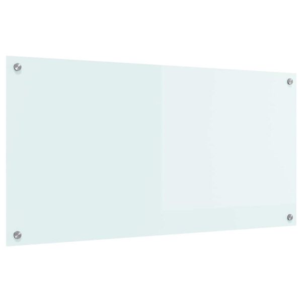 vidaXL Кухненски заден панел Бяло 100 x 50 cm закалено стъкло