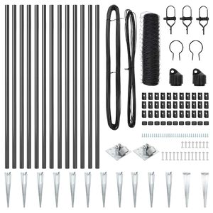 vidaXL Стълб за ограда. Сиво