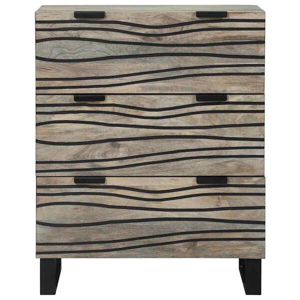 vidaXL Служебен шкаф Бяло 60 x 33.5 x 75 см Масивна дървесина от манго