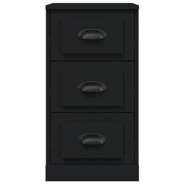 vidaXL Сайдборд, черен, 36x35,5x67,5 см, инженерно дърво