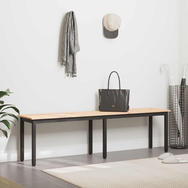 vidaXL Пейка Естествен 160 x 35 x 45 cm Солидно борово дърво