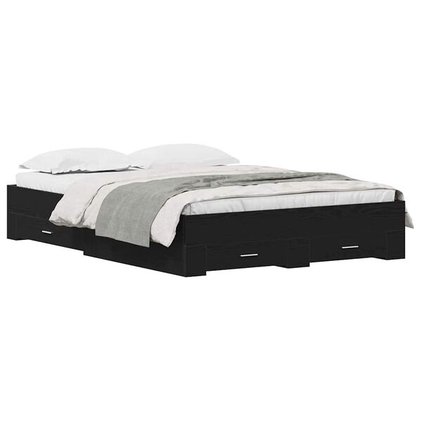 vidaXL Рамка за легло Черния дъб 135 x 190 cm Инженерно дърво