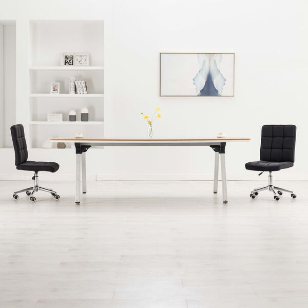 vidaXL Трапезни столове, 2 бр, черни, текстил