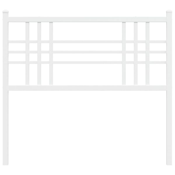 vidaXL Метална табла за глава, бяла, 107 см
