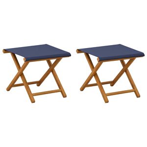 vidaXL Шезлонг 2 pcs Плътно евкалиптово дърво Синьо