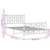 vidaXL Метална рамка за легло с горна и долна табла,&nbsp;бяла, 100x190 см