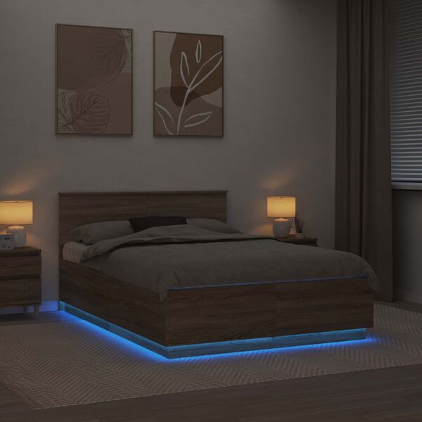 vidaXL Рамка за легло Сонома дъб 150 x 200 cm Инженерно дърво