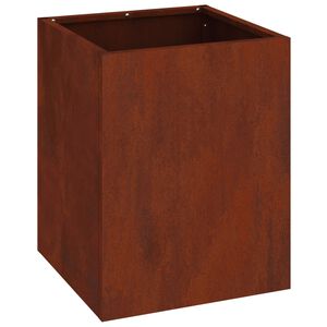 vidaXL Градинска саксия Патинираща стомана 32 x 32 x 40 см
