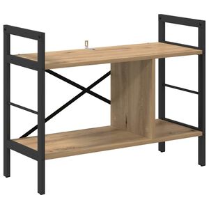 vidaXL Рафт за книги 3 нива 75 x 30 x 58,5 см Инженерна дървесина Дъб