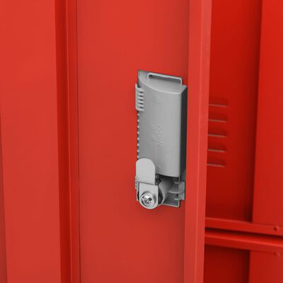 vidaXL Заключващ се шкаф, светлосиво и червено, 90x45x92,5 см, стомана