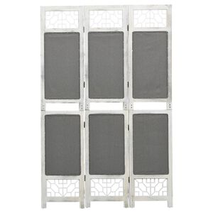 vidaXL Параван за стая, 3 панела, сив, 105x165 cм, текстил