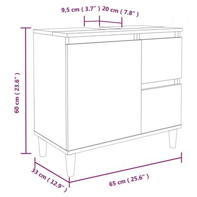 vidaXL Комплект шкафове за баня от 3 части инженерно дърво Дъб сонома